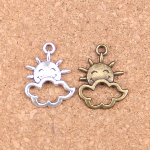 28pcs Charms sun cloud 20x17mm Antique Pendants,Vintage Tibetan Silver Jewelry,DIY for bracelet necklace