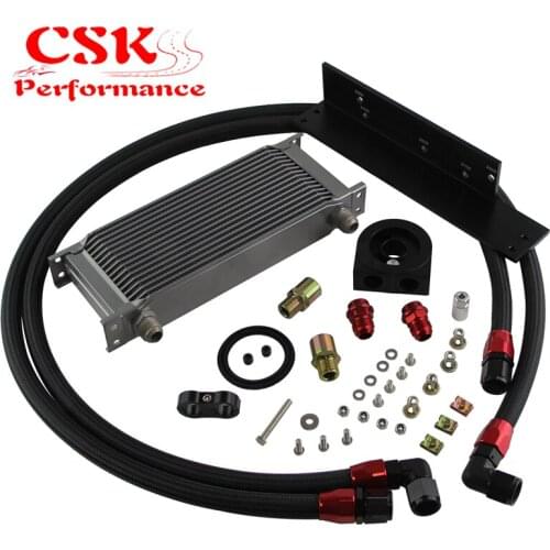 16 Row Bolt On Oil Cooler Kit Fits For Nissan Fairlady 03-08 350Z VQ35 / 2009-2014 370Z VQ37 Silver/Black