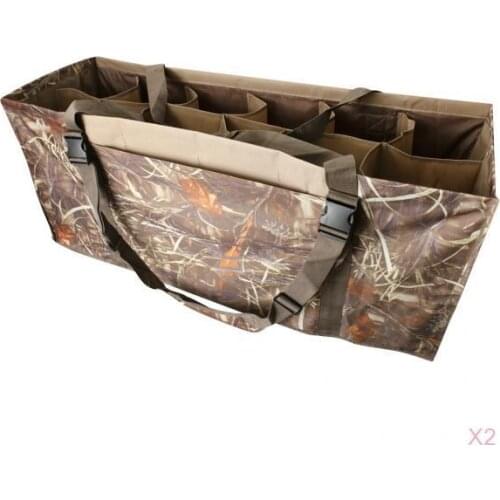 2pc 12 Slot Duck Decoy Bag with Padded & Adjustable Shoulder Strap