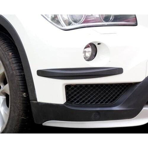 2Pcs Black Auto Car Carbon Fiber Anti-Collision Decor Strips Rub Protector Bar Body Corner Guard Sticker Fit for Honda VW Toyota