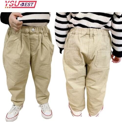 2021 Brand Boys Pants Autumn Kids Clothing Baby Casual Pants Girls Cotton Jeans 1-8Yrs Toddler Cargo Pants
