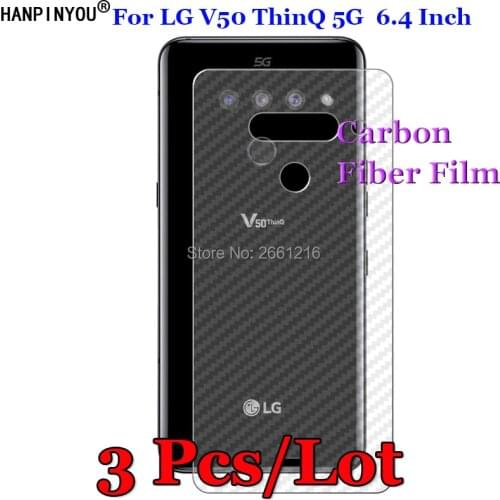 3 Pcs/Lot For LG V50 ThinQ 5G 6.4" 3D Non-slip Clear Carbon Fiber Back Film Screen Protector Protective Sticker