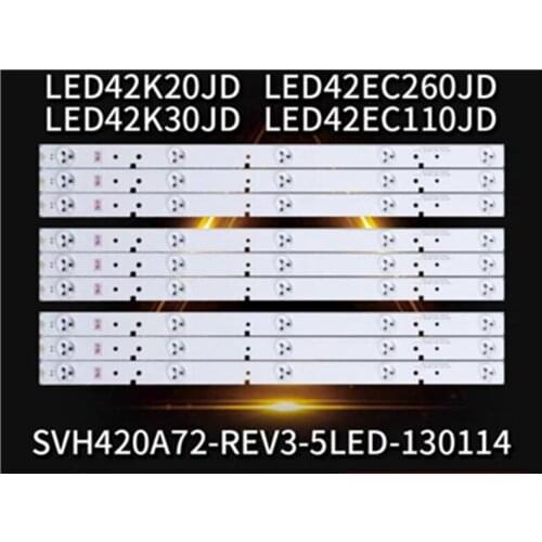 42cm 5LEDs Backlight Strips for Hisense 42" TV LED42K20JD LED42EC260JD SVH420A72 LED42K30JD LED42EC290N SVH420A72-REV3 9pcs