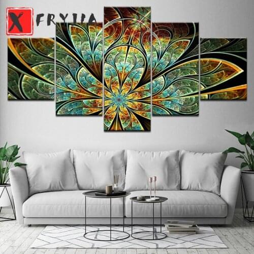 5pcs Abstract fireworks flowers diamond paintings 5D diy Full square Round Drill mosaic diamond embroidery kit home decor