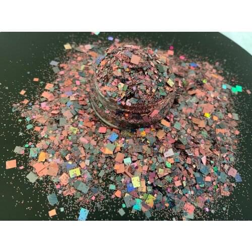 Holographic Chunky Glitters Sequins, Nail Sequins Iridescent Flakes, Cosmetic Paillette Ultra-Thin Nail Art Color Glitter 50gram