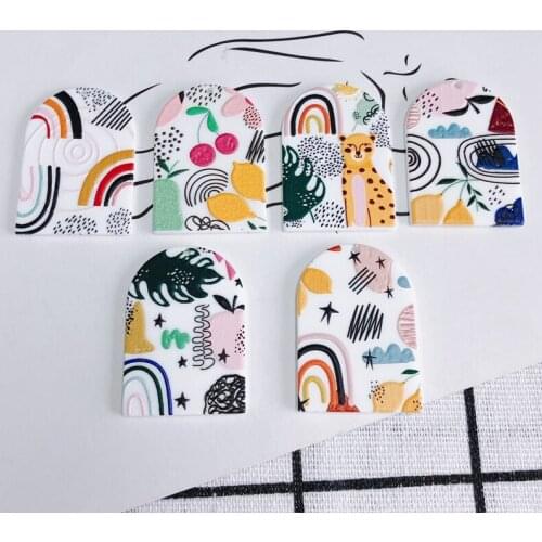 DIY jewelry accessories fresh hand-painted acrylic embossed pendant jewelry accessories materials