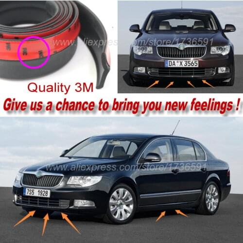 Car Bumper Lip Deflector Lips For Skoda Superb octavia Fabia Rapid Yeti / Front Spoiler Skirt Car Tuning View Body Kit Strip