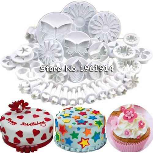Free Shipping 33pcs Biscuit Decorate Molds Pastry Cutters Tools DIY Sugarcraft Cake Decorating Mold Fondant Icing Plunger