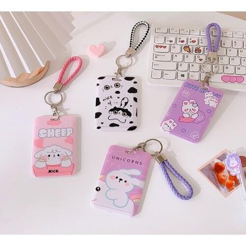 Japan Business Card Holder Cartoon Cute Retractable Credit Card Holders Bank ID Holders Badge Child Bus Card Cover Case