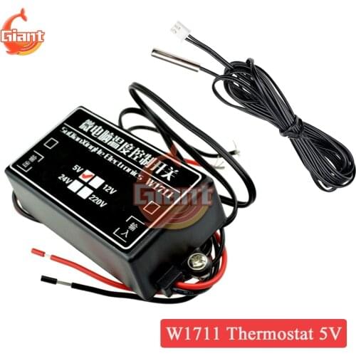 W1711 DC 5V Digital Thermostat Heating Cooling Incubator Temperature Controller Thermoregulator Relay Switch Control NTC Sensor