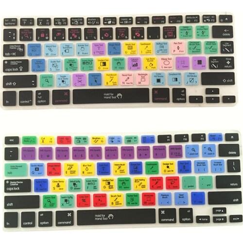For Adobe Photoshop Illustrator Keyboard Shortcut Design Functional Silicone Cover For Pro Air 13 15 17 Protector Sticke