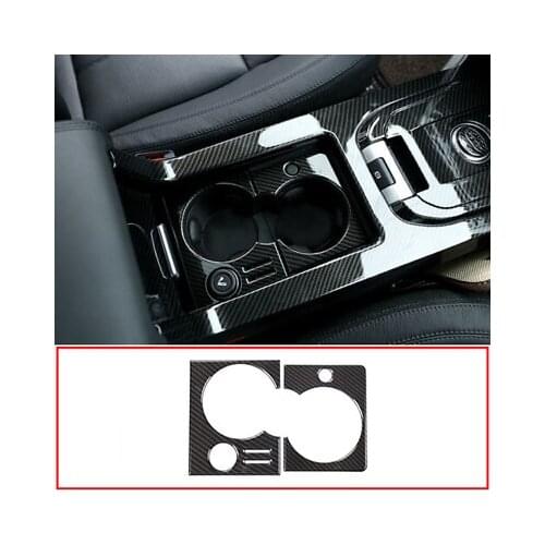 For Land Rover Discovery Sport Carbon Fiber Style Cup Holder Frame Cover Trim