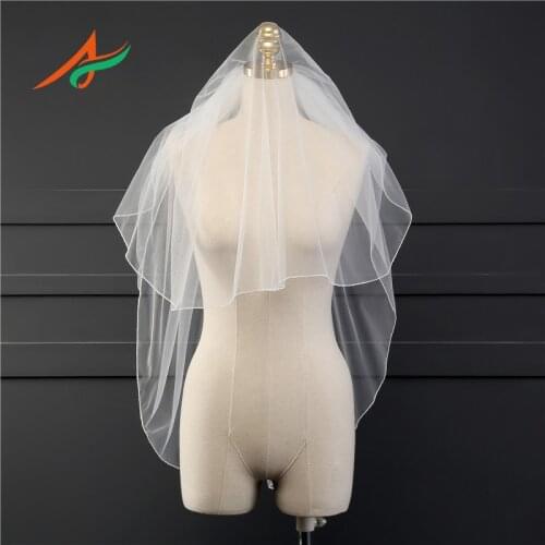 ANTI High Quality Two Layers Shoulder Length Soft Bridal Veil with Comb Short Wedding Veil Accessories for Brides