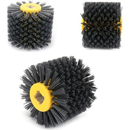 P80/120/180/240/320 Abrasive Wire Electric Brush Polishing Grinding Tool Buffer Wheel Deburring Drawing Round Brush Head
