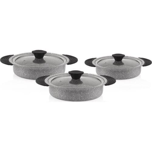 Granite Plus 3'lü Sahan Set Silicone Gray