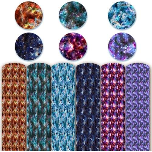 Synthetic Leather Fabric Starry Sky Printed Faux Leather for Bow-knot Bags Wallet Earring Phone Case Scrapbook DIY 22*30cm/pc