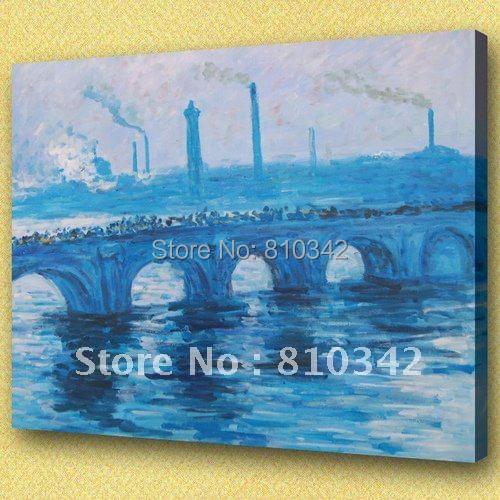 Monets paintings,reproduction,soft colors,bridge,gift,landscape,famous oil painting Monet38