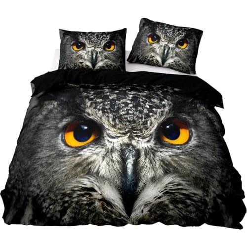 Wild Owl Avatar Pattern Duvet Cover Set With Pillowcase, 228x228 Quilt Cover, 140×200 Blanket Cover,Extra Large Size Bedding Set