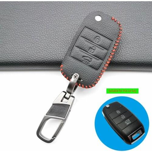 Leather Car Key Case Cover For Kia Optima 13-16 For Sportage Protection Genuine Leather Fob Alma Rio For Carens 2018 Car wallet