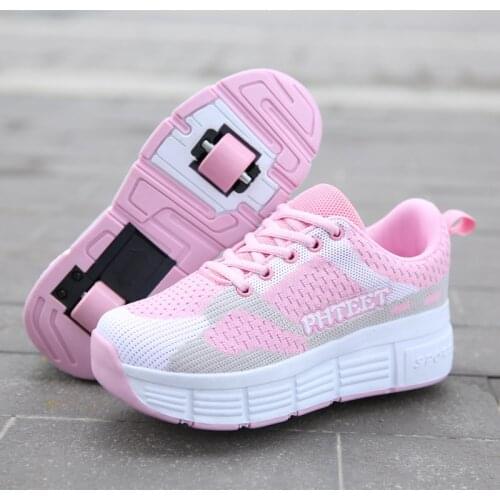 EUR 31-42 NEW Children Junior Roller Skate Shoes Kids Sneakers With One Two 2020 Boys Girls Wheels Shoes Adult Casual boys Shoes