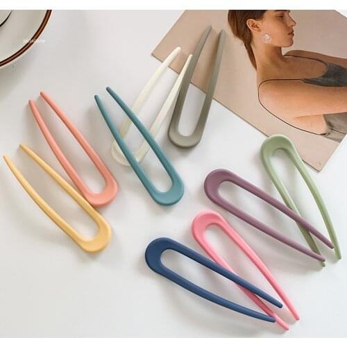 Fashion Hair Clip Women Hair Sticks Elegant Colorful Solid Color Hair Stick Girls Hair Accessories Korean Hairclip 2021 New