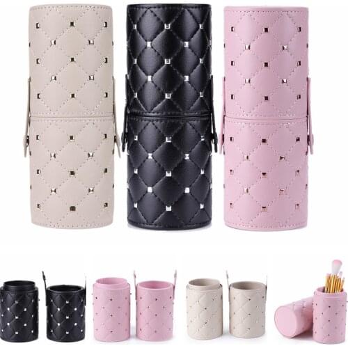 Fashion Makeup Brushes Holder Case PU Leather Travel Pen Holder Storage Cosmetic Brush Bag Brushes Organizer Make Up Tools