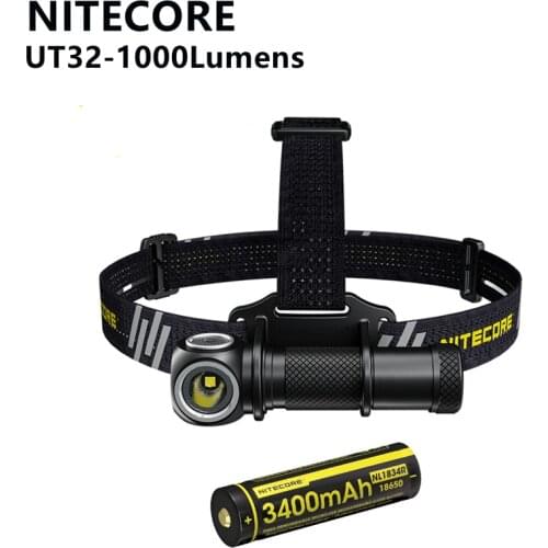 NITECORE Headlamp UT32 1000 Lumens CREE XP-I_2 V6 LED Source Lightweight With 18650 battery For Outdoor Night Run Fishing