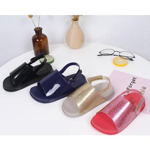 New Kids Beach Slide Sandal 2021 Girl Jelly Sandals Summer sparkle fashion cute Kids Sandals Beach Shoes Toddler Shoes SO009