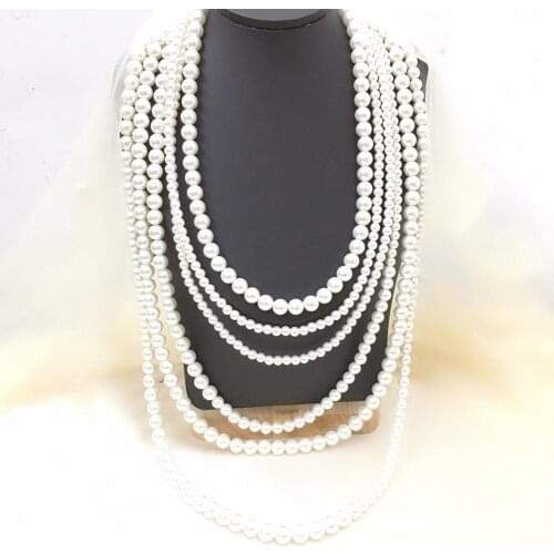 Top Quality Fashion Camellia Pearls Necklace Luxucy Party Cross Sweater Vintage Chain Jewelry Neckalce