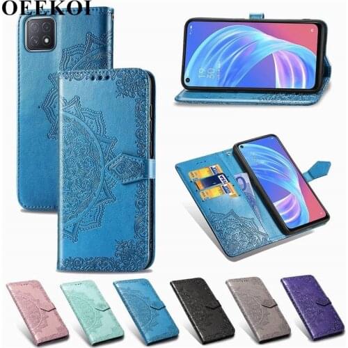 OEEKOL Datura Flower Flip Cover PU Leather Wallet Case for OPPO A52