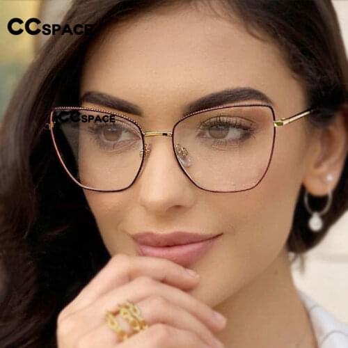 48097 Cat Eye Irregular Ultralight Metal Glasses Frames Men Women Optical Fashion Computer Glasses