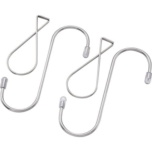 Pandahall 60pcs/Set Heavy Duty S-hooks Stainless Steel Wire Metal Secured S Hook and Steel Ceiling Hanging Hooks 90x32x28mm F80