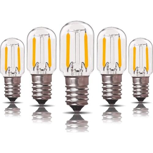 T20 Dimmable Tubular Lamps E12 E14 Edison LED Filament Mini Night Bulb 1W 2200K Decorative Pendant Lighting Refrigerator Kitchen