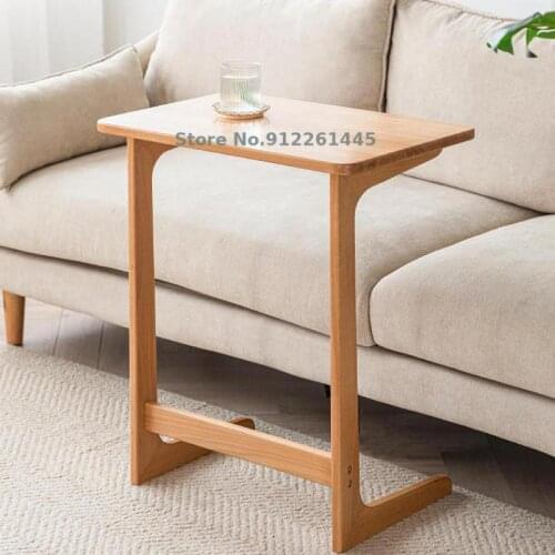 All Solid Wood Side Table Sofa Side Table Movable Mini Desk Nordic Tea Table Bedroom Small Table Bedside Writing Table