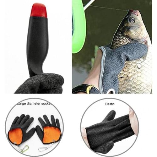 Durable 1 Pair High Quality Fisherman Catch Fish Gloves Magnetic Hook Work Gloves Quick-drying for Catching