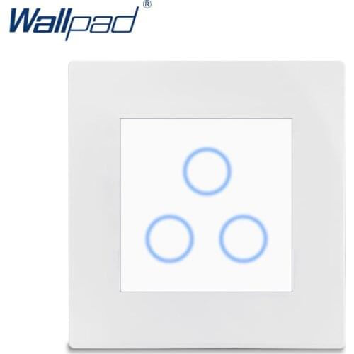 3 Gang 2 Way Touch Switch With LED Indicator Wallpad Luxury White PC Panel Wall Light Switch Rocker Button 10A AC110~230V 1000W