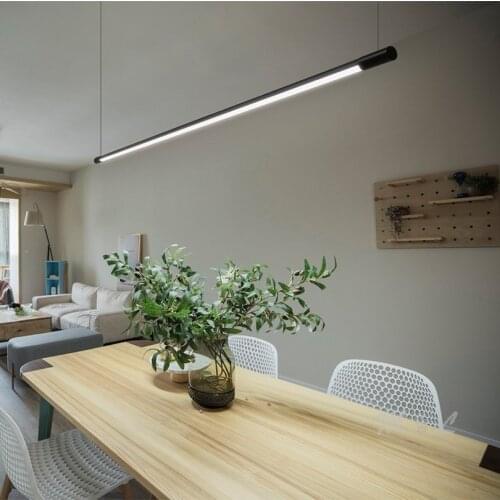 Modern Minimalist Pendant Lights Simple Strip Hanglamp Dining Room Kitchen Hanging Lamps Home Deco Led Luminaire Suspension Loft