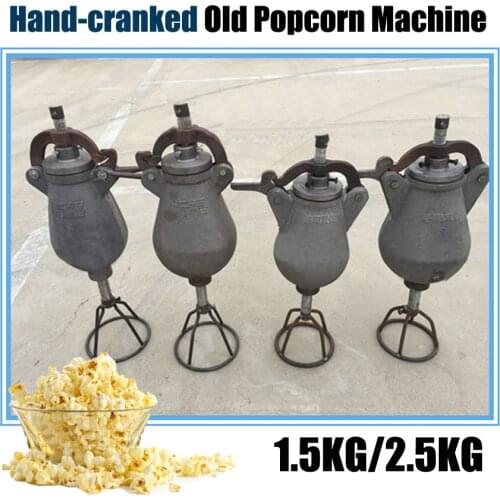 1PC 2.5KG Hand-cranked old Popcorn machine Manual Popcorn maker Puffed rice machine Sealing the lid with a rubber pad