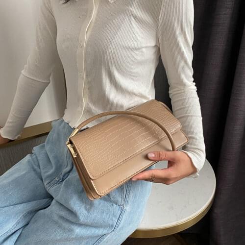 Shoulder Bag Female Underarm Baguette Bag Designer Handbag Women Bag All-match Fashion 2021 New PU Leather Crocodile Pattern