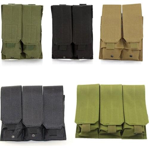 Tactical Molle Double Triple Magazine Pouch for M4 M16 5.56 .223 AK AR15 Airsoft Pistol Rifle Mag Pouch Case Hunting Accessories