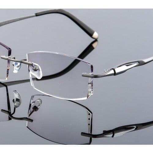 Veshion Titanium Glasses Frame Men Rimless Eyeglasses Frames for Male Screwless Glasses Optical Lens Vintage Ultra-light Myopia