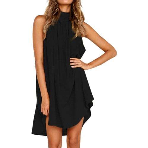 2021 Spring Summer Solid Dress Fashion Street Sexy Casual Loose Beach Sleeveless Cotton And Linen Irregular Vest Dress Vestidos