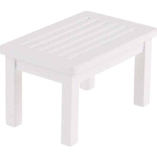 1pc New Arrival 1:12 Scale Dollhouse Miniature White Wooden Tea Table Furniture Accessories Toys