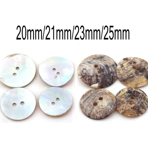 12PCS 20/21/23/25mm Natural Shell Sewing Buttons Round Shell 2 Hole Button Japan Mother of Pearl Sewing Accessories