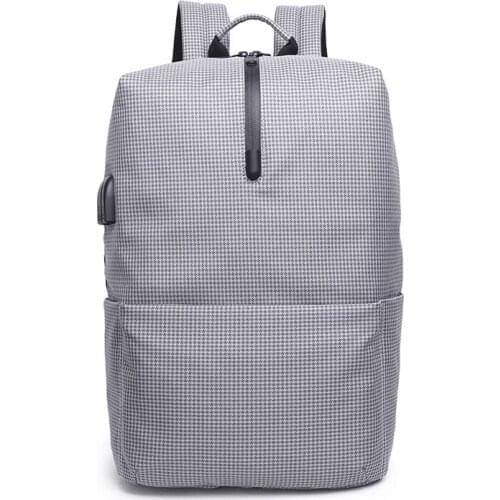 2PCS / LOT Laptop Anti-theft Men Backpack With USB Charging Headphone Double Zipper Business Backpack Men
