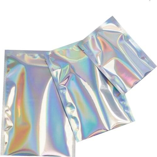 2000Pcs/Lot Laser Open Top Aluminum Foil Bag Heat Sealing Vacuumed Food Meat Powder Soap Shampoo Beans Salt Tea Storage Pouches