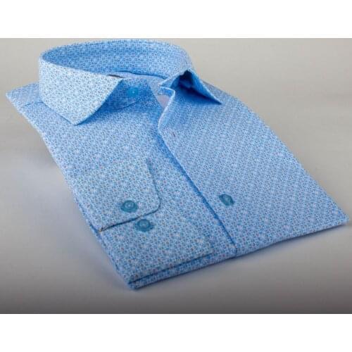 2020 New Arrival Solid Causal Formal Business Long Sleeve Button Down SkyBlue Shirt Dress Carlo Potti Brand Clothing %97 Cotton