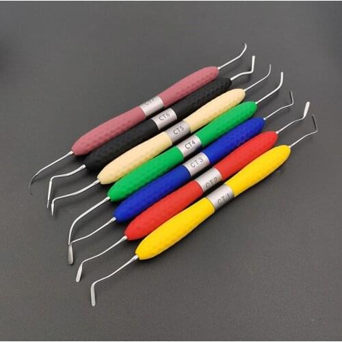 7pc Special Steel Dental Resin Filled Repair Equipment CT2 CT7Double-edge Blade Resin Shaping Dental Restorations Instrument