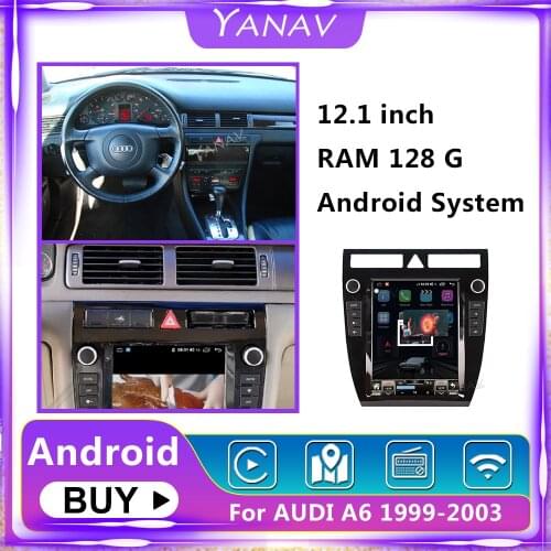 12.1 Inch 2 Din Android Auto GPS stereo receiver Car radio For Audi A6 1999-2003 Vertical Screen Multimedia Mp4 DVD Player 128G