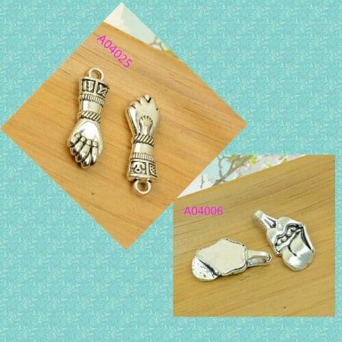 Free shipping 2 styles antique silvers arm/tongue shape alloy charm pendant for jewelry making wholesale